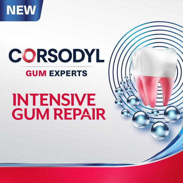 Corsodyl 75ml Advanced + Intensive Gum Repair White & Polish Toothpaste - gallery image 2