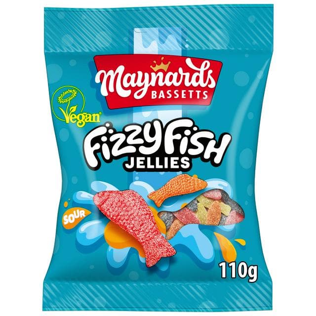 Maynards Bassetts 110g Fizzy Fish Jellies Sweets Sharing Bag - gallery image 1