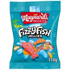 Maynards Bassetts 110g Fizzy Fish Jellies Sweets Sharing Bag