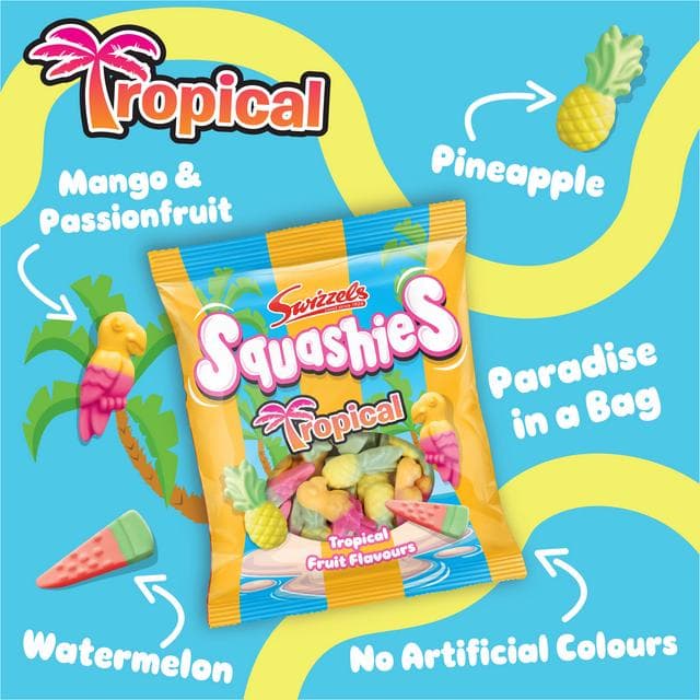 Swizzels 100g Tropical Fruit Flavours Squashies Sharing Bag - gallery image 2