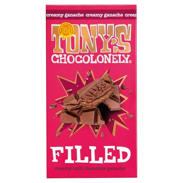 Tony's Chocolonely 127g Filled Creamy Milk Ganache Chocolate Bar - gallery image 1