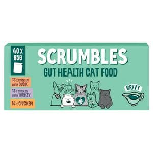 Scrumbles 40 x 85g Gravy Gut Friendly Cat Food