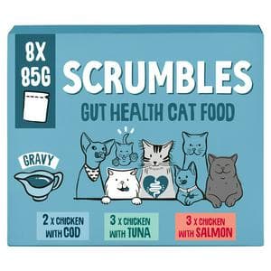 Scrumbles 8 x 85g Gut Friendly Gravy Cat Food