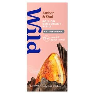 Wild 50ml Amber & Oud Antiperspirant Roll on Deodorant Refill