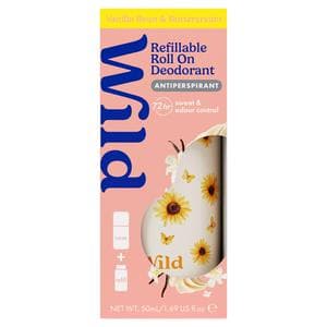 Wild 50ml Vanilla Bean & Buttercream Antiperspirant Roll on Deodorant
