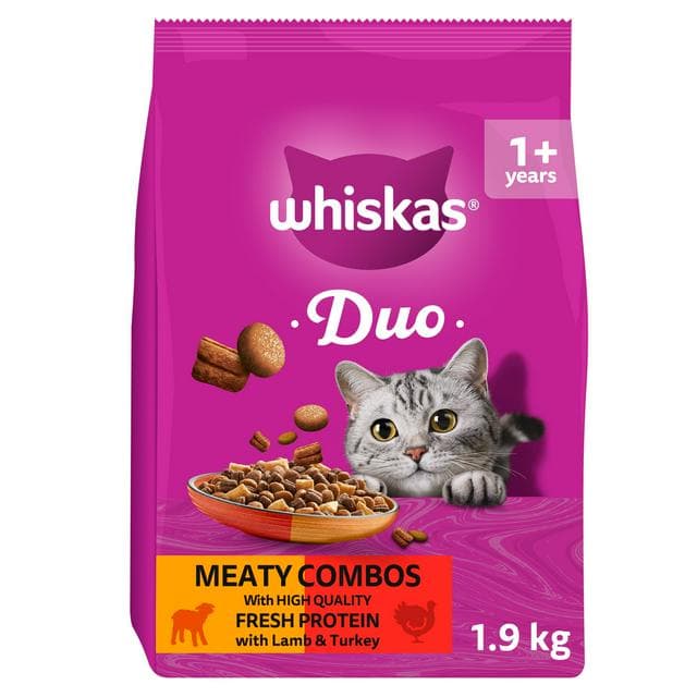 Whiskas Duo 1.9kg 1+ Meaty Combos Dry Cat Food - gallery image 1