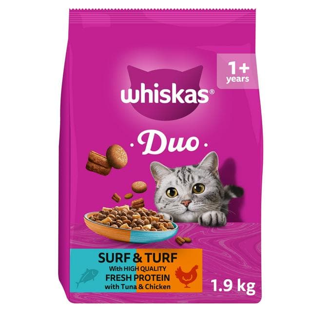 Whiskas Duo 1.9kg 1+ Surf & Turf Dry Cat Food - gallery image 1