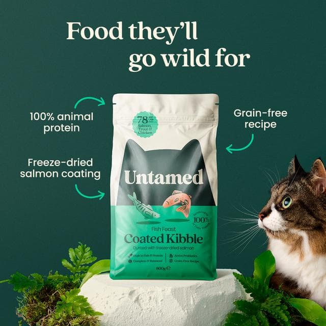 Untamed 800g Fish Feast Coated Kibble Cat Food - gallery image 2
