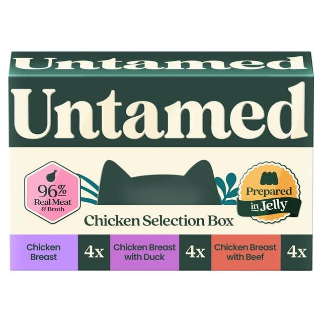 Untamed 12 x 75g Chicken in Jelly Selection Box Cat Food - gallery image 1