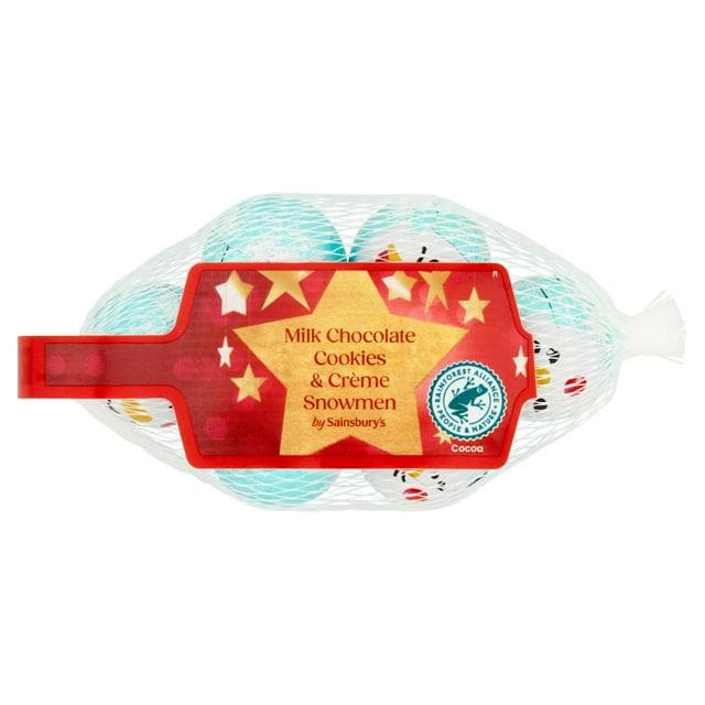 Sainsbury's 75g Milk Chocolate Cookies & Creme Snowmen Pouch - gallery image 1