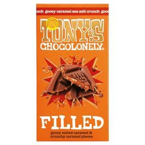 Tony's Chocolonely 135g Filled Salted Caramel & Pieces Chocolate Bar