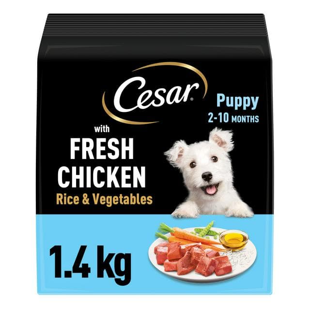 Cesar 1.4kg Junior Puppy Dry Dog Food with Fresh Chicken Rice & Vegetables - gallery image 1