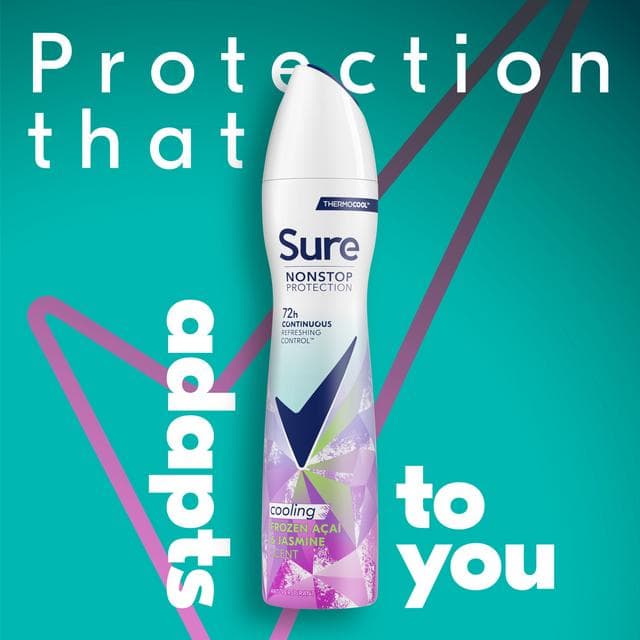 Sure Women 250ml Acai & Jasmine Nonstop Protection Frozen Antiperspirant Aerosol Deodorant Spray - gallery image 4