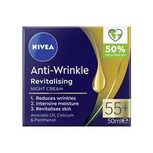 Nivea 50ml Anti Wrinkle + Revitalising 55+ Night Face Cream