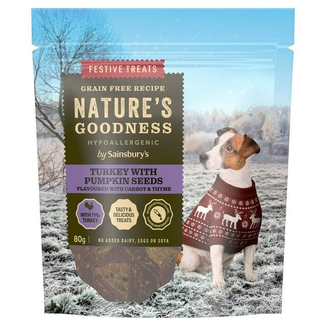 Sainsbury's 80g Turkey Mini Festive Bars Dog Treats - gallery image 1