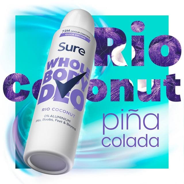 Sure 150ml Rio Coconut Whole Body Deodorant Spray - gallery image 2