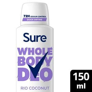 Sure 150ml Rio Coconut Whole Body Deodorant Spray