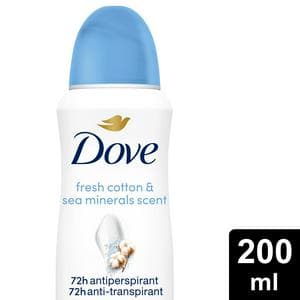 Dove Advanced Care 200ml Fresh Cotton & Sea Minerals Antiperspirant Aerosol Deodorant Spray