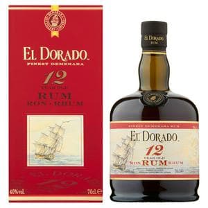 El Dorado 70cl Finest Demerara 12 Year Old Rum Bottle