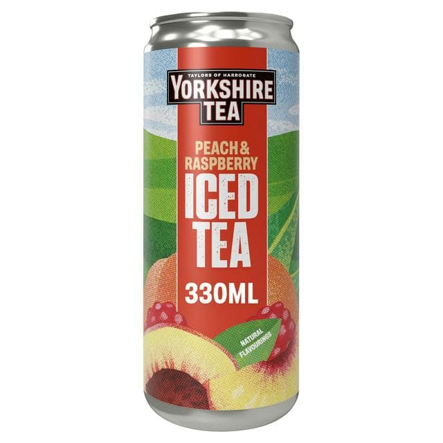 Yorkshire Tea 330ml Peach & Raspberry Iced Tea Can - gallery image 1