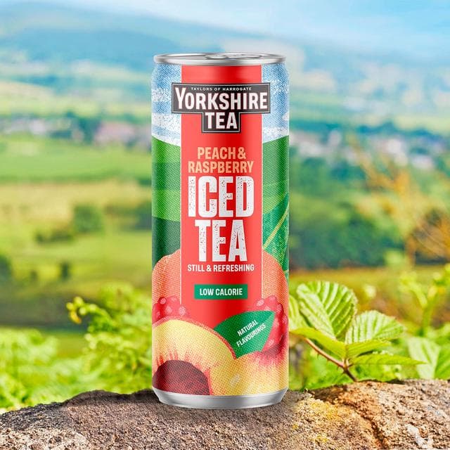 Yorkshire Tea 330ml Peach & Raspberry Iced Tea Can - gallery image 2