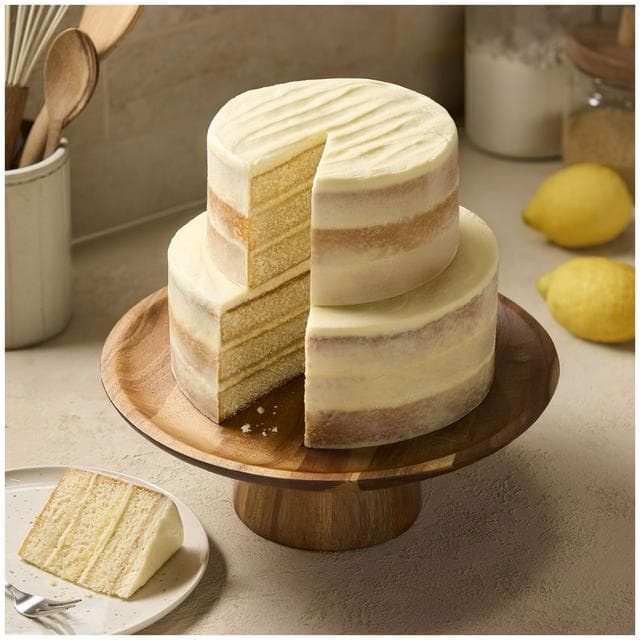 Sainsbury's 2.3kg Two Tier Lemon Drizzle Naked Celebration Cake, Taste the Difference - gallery image 2