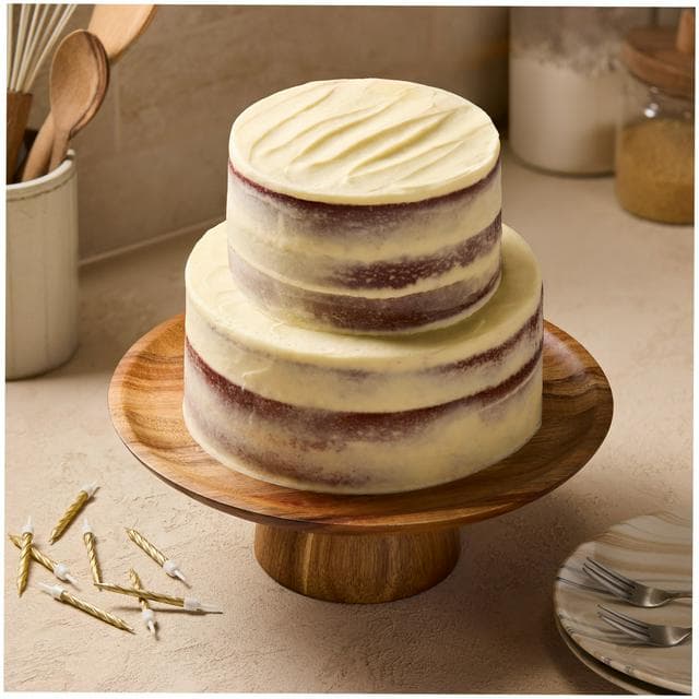 Sainsbury's 2.3kg Two Tier Red Velvet Naked Celebration Cake, Taste the Difference - gallery image 1