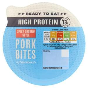Sainsbury's 70g High Protein Spicy Pork Chorizo Bites
