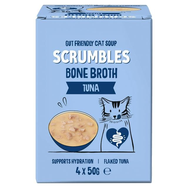 Scrumbles 4 x 50g Bone Broth Tuna Wet Cat Food - gallery image 1