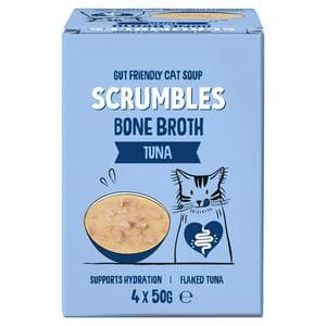 Scrumbles 4 x 50g Bone Broth Tuna Wet Cat Food