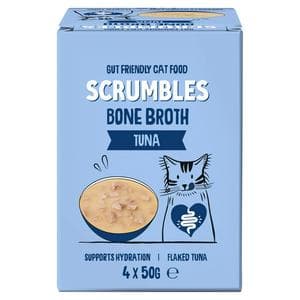 Scrumbles 4 x 50g Bone Broth Tuna Wet Cat Food