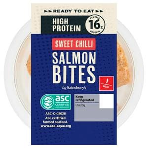 Sainsbury's 80g High Protein Ready to Eat Sweet Chilli Salmon Bites
