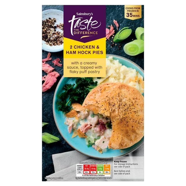 Sainsbury's 2 x Chicken & Ham Hock Pies, Taste the Difference 400g - gallery image 1