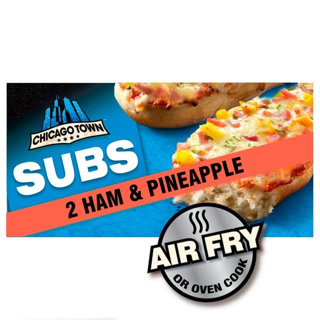 Chicago Town 2 x Subs Ham & Pineapple Pizzas 250g - gallery image 1