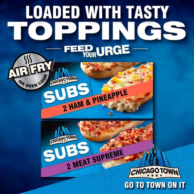 Chicago Town 2 x Subs Ham & Pineapple Pizzas 250g - gallery image 3