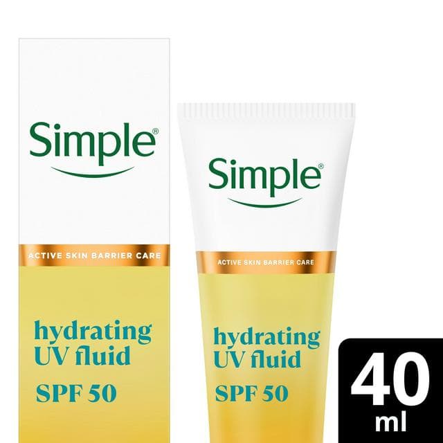 Simple 40ml Hydrating UV Fluid Sunscreen with SPF 50 Sun Protection - gallery image 1