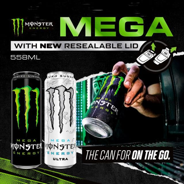 Monster 558ml Mega Resealable Energy Drink Can - gallery image 2