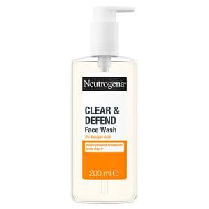 Neutrogena 200ml Clear & Defend 2% Salicylic Acid Face Wash