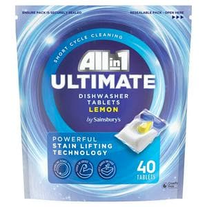 Sainsbury's 480g All in 1 Ultimate Lemon Dishwasher Tablets