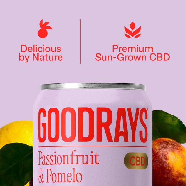 Goodrays 4 x 330ml Passionfruit & Pomelo CBD Cans - gallery image 3