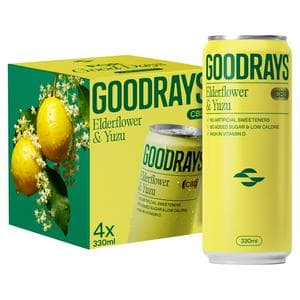 Goodrays 4 x 330ml Elderflower & Yuzu CBD Cans