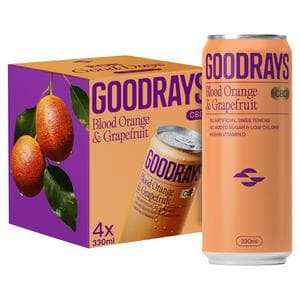 Goodrays 4 x 330ml Blood Orange & Grapefruit CBD Cans