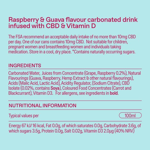 Goodrays 4 x 330ml CBD Raspberry & Guava Can - gallery image 6