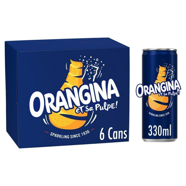 Orangina 6 x 330ml Sparkling Fruit Drink - gallery image 1