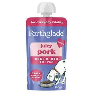 Forthglade 180g 4 Months+ Juicy Pork Bone Broth Topper for All Dogs Food