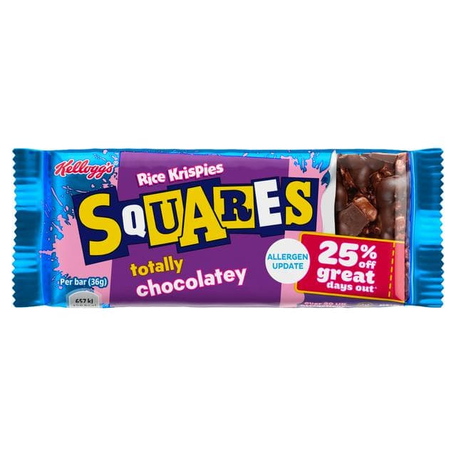 Kellogg's Rice Krispies Squares 30 x 36g Totally Chocolatey Snack Bars - gallery image 1