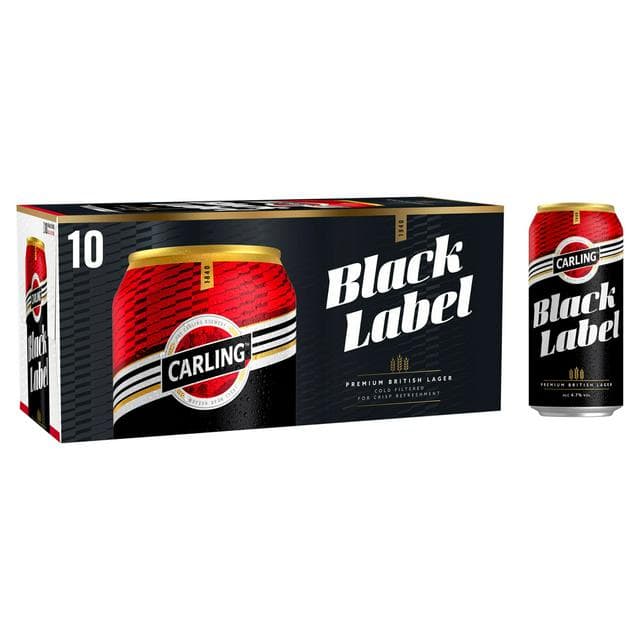 Carling 10 x 440ml Black Label Premium Lager Beer Cans - gallery image 1