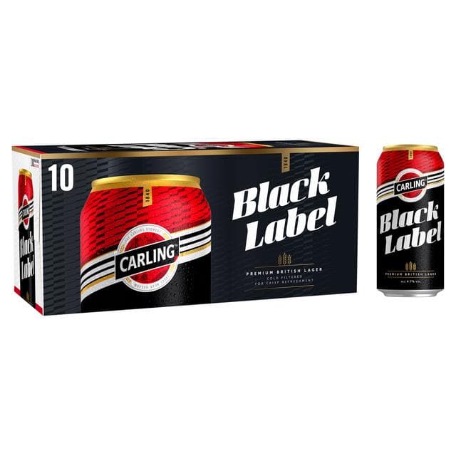 Carling 10 x 440ml Black Label Premium Lager Beer Cans - gallery image 2