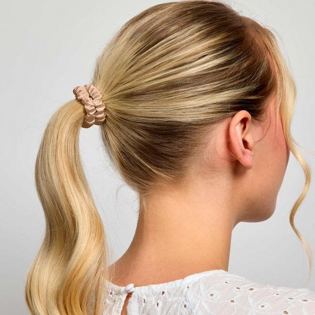 Silver Cloud Skinny Scrunchies 5 x Caramel Satin+ - gallery image 2
