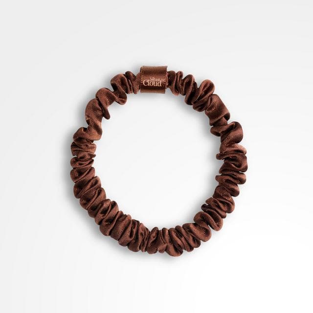 Silver Cloud Skinny Scrunchies 5 x Chocolate Satin+ - gallery image 3